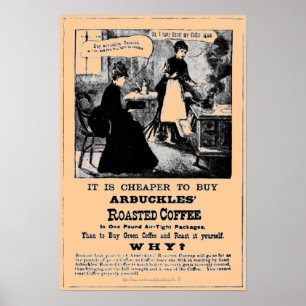 Poster Prospectus vintage pour le bea rôti du café