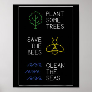 Poster Protection de l'environnement, Arbres Plantes, Sau