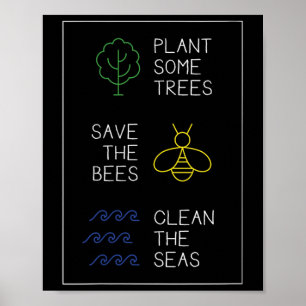 Poster Protection de l'environnement, planter des arbres,