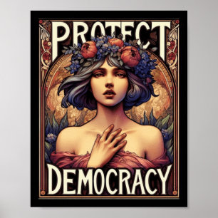 Poster Protéger La Démocratie Activisme Politique Et Fémi