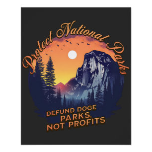 Poster Protéger les parcs nationaux Détruire les parcs sa
