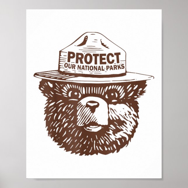 Poster Protéger nos parcs Ours Graphic Parc national Funn (Devant)