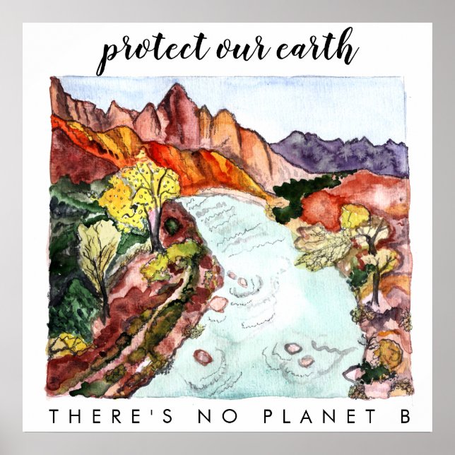 Poster PROTÉGER NOTRE Aquarelle du parc national de la ZO (Devant)