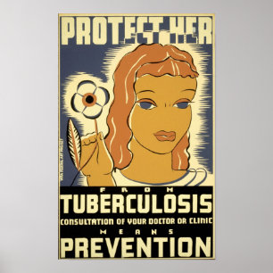 Poster Protégez-La De La Tuberculose