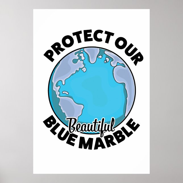 Poster Protégez notre beau marbre bleu (Devant)