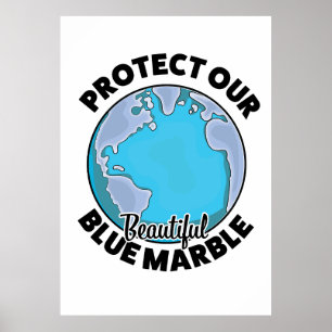 Poster Protégez notre belle Marbre Bleu