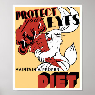 Poster Protégez Vos Yeux Maintenez Une Alimentation Appro
