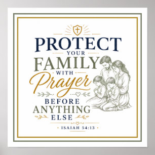 Poster Protégez Votre Famille Avec la Prière Citation Spi