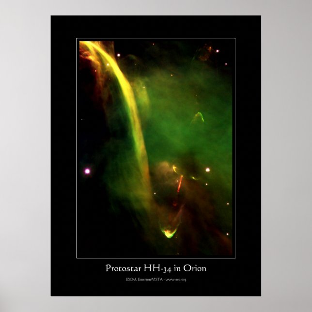 Poster Protostar HH34 près d'Orion - astronomie spatiale (Devant)