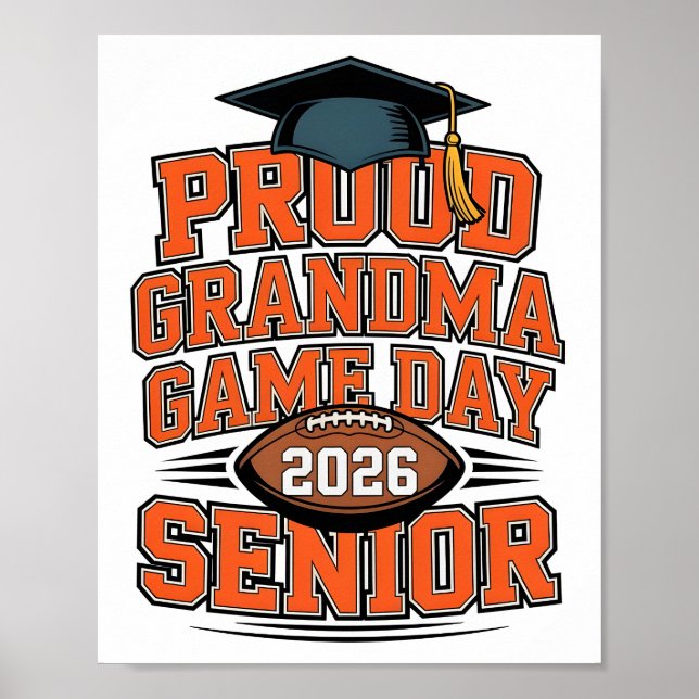 Poster Proud Grandma of a 2026 Football Senior Class Post (Devant)