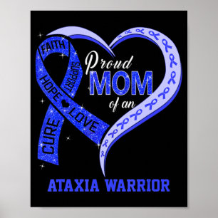 Poster Proud Maman Of An Ataxia Warrior Blue Ribbon Match