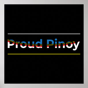 Poster Proud Pinoy - Drapeau philippin Géométrique Abstra