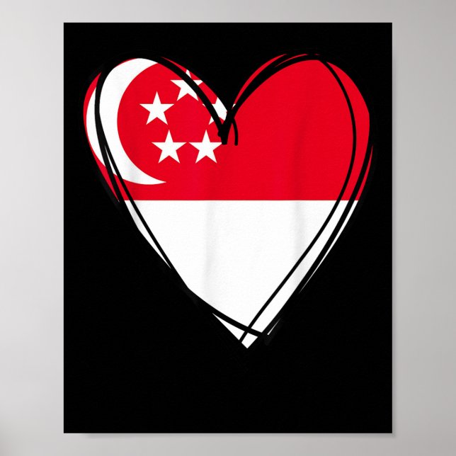 Poster Proud Singarean Boy Girl Aunt Dad Mom Singare Flag (Devant)