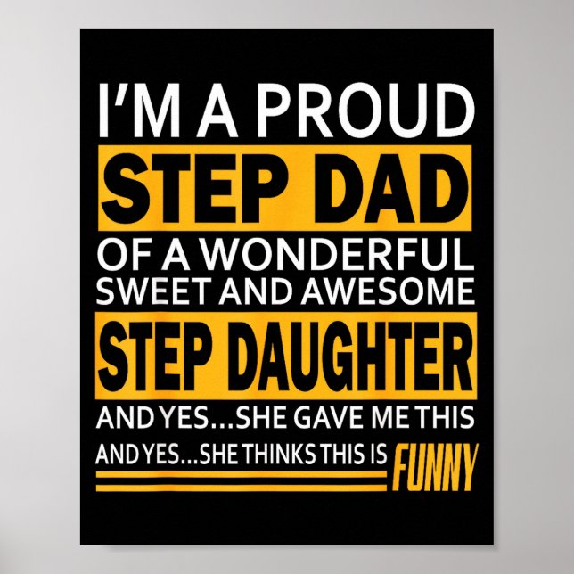Poster Proud Step Dad Father Day Gift For Stepdad From St (Devant)