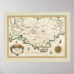 Poster Provence Carte
