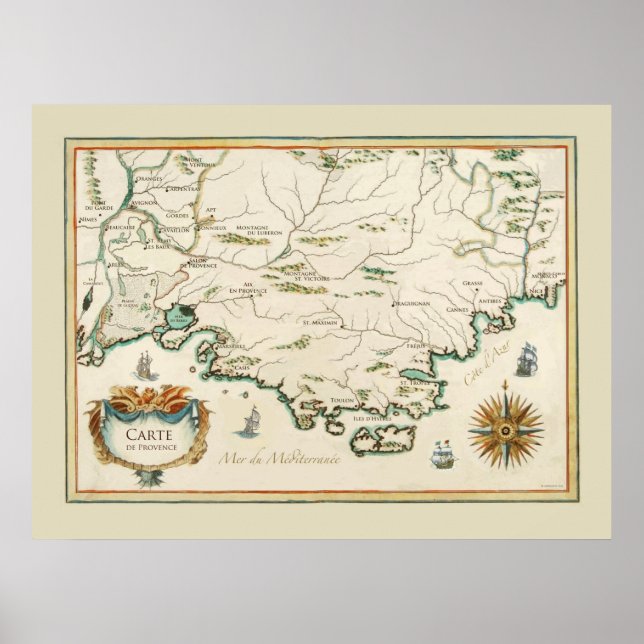 Poster Provence Carte (Devant)