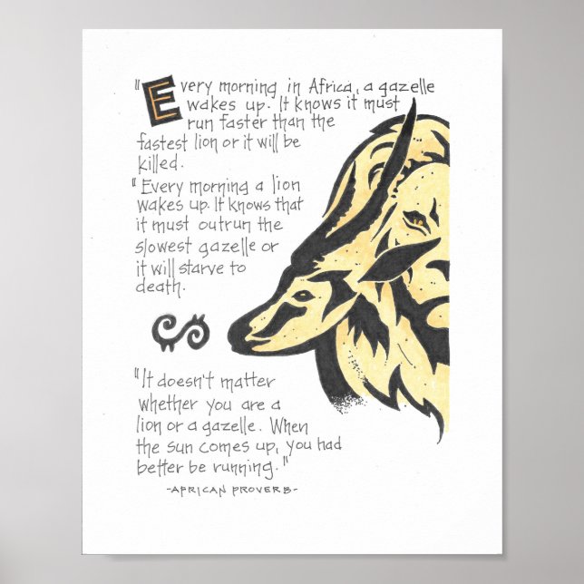 Poster Proverbe africain (Devant)