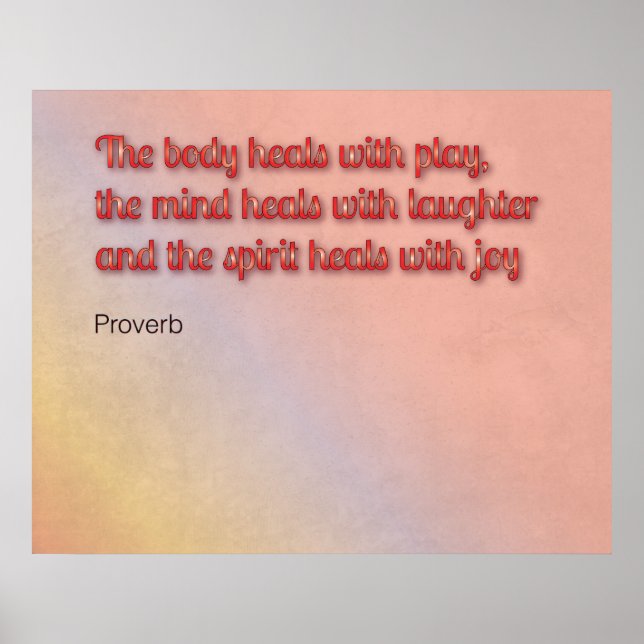 Poster Proverbe de guérison (Devant)