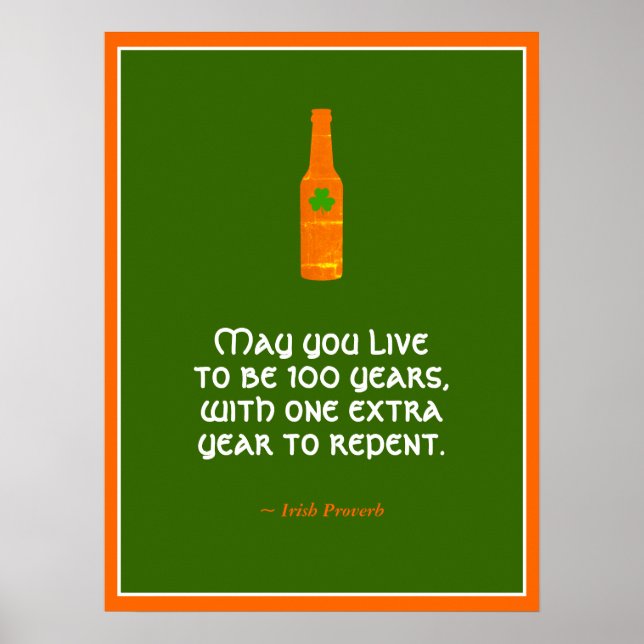 Poster Proverbe irlandais (Devant)