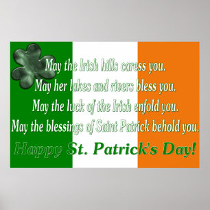 Poster Proverbe irlandais 5 - copie irlandaise de drapeau