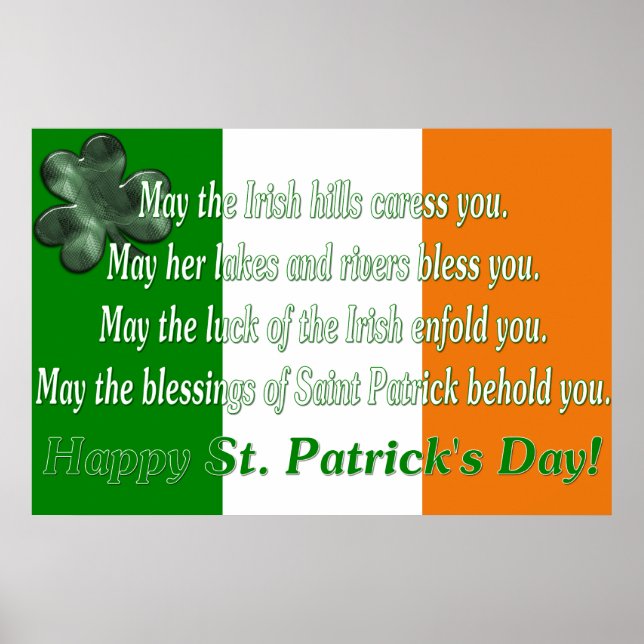 Poster Proverbe irlandais 5 - Drapeau irlandais (Devant)