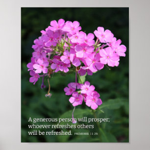 Poster Proverbes 11:25 Pink Phlox Chrétien