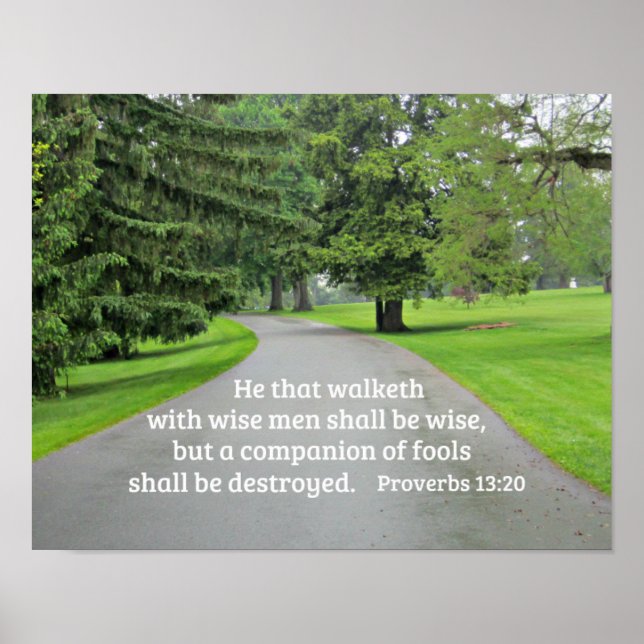 Poster Proverbes 13:20 Celui qui marche avec des hommes s (Devant)