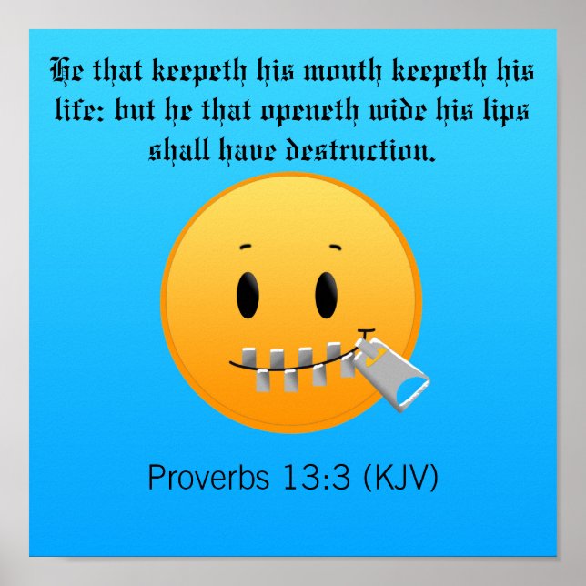 Poster Proverbes 13:3 (Devant)