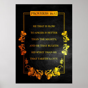 Poster Proverbes 16:32 Verse de la Bible