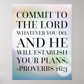 Poster Proverbes 16:3 Citation de la Bible