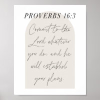 Proverbes 16:3 Script minimal d'arc beige Boho