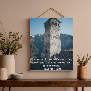 Poster Proverbes 18 Tour forte KJV Bible Verse Mur Art
