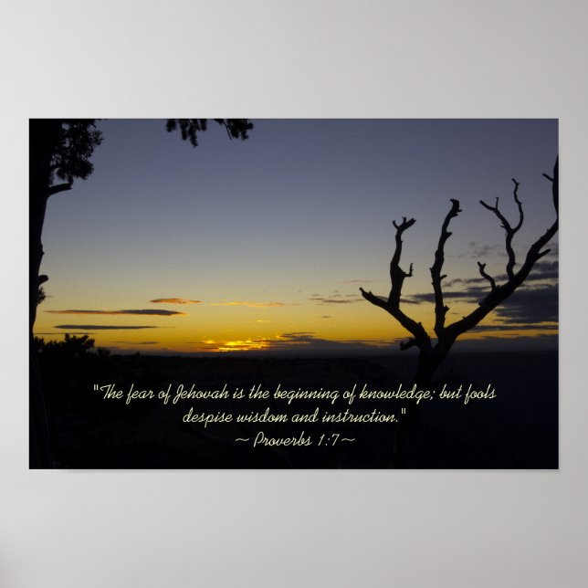 Poster Proverbes 1:7 (Devant)