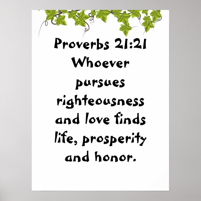 Poster Proverbes 21:21 (Devant)