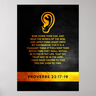 Poster Proverbes 22:17-19 Verset biblique