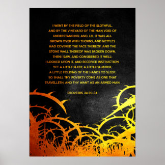 Poster Proverbes 24:30-34 Versets de la Bible
