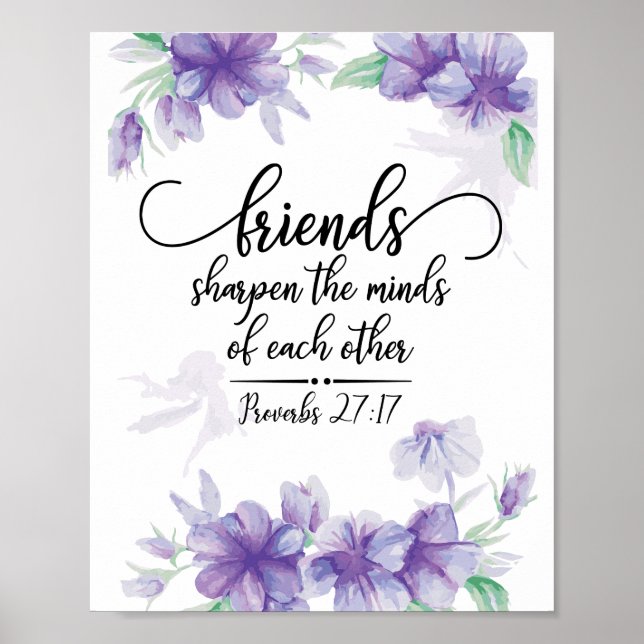 Poster Proverbes 27:17 Amis Sharpen the Minds (Devant)