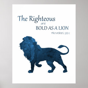 Poster Proverbes 28 1 Bold En Lion