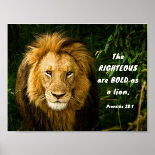 Poster Proverbes 28:1 Les justes sont Téméraires comme un