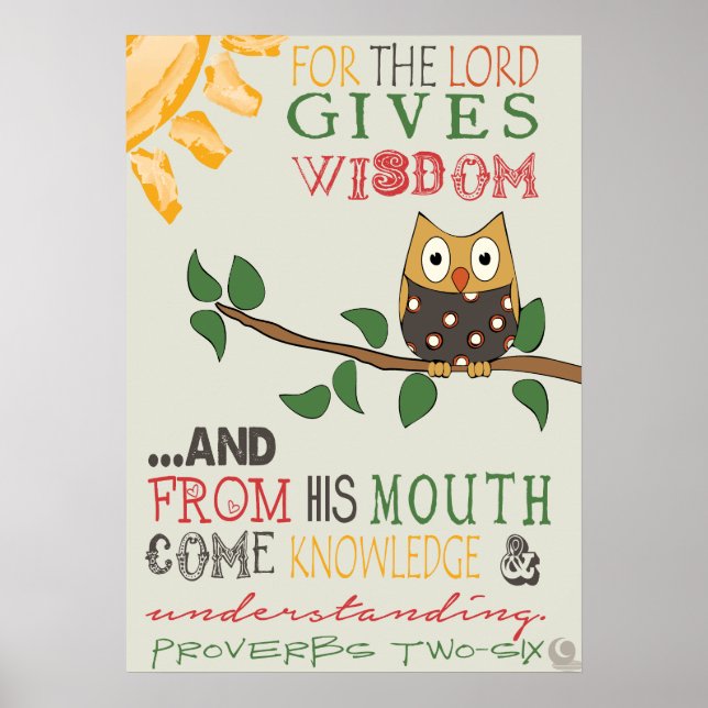 Poster Proverbes 2:6 (Devant)