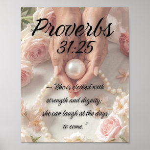 Poster Proverbes 31:25 - Christian Luxury Art