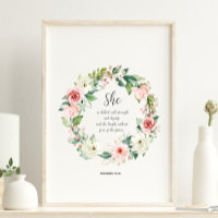 Proverbes 31:25 Elle Est Vêtue De L'Affiche De For