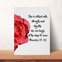 Proverbes 31:25 Roses Rouges Livre Personnalisé