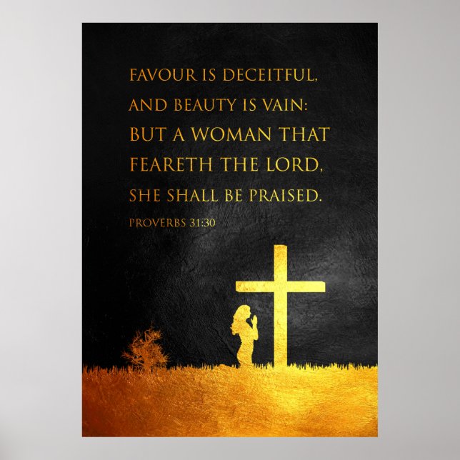 Poster Proverbes 31:30 Bible Verse (Devant)