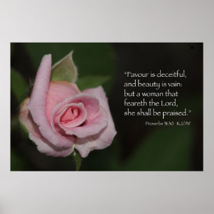 Poster Proverbes 31:30 Écritures Imprimer