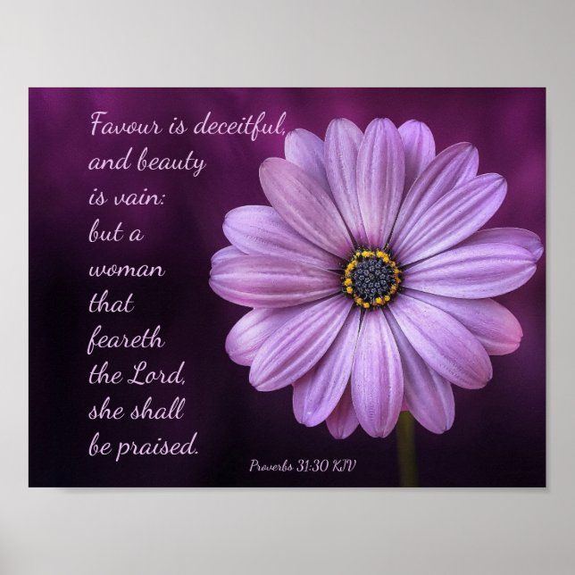 Poster Proverbes 31:30 - Une femme qui craint l'Éternel (Devant)
