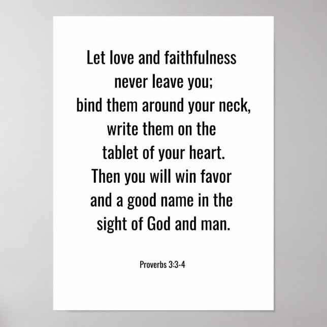 Poster Proverbes 3:3-4 18 x 24 (Devant)