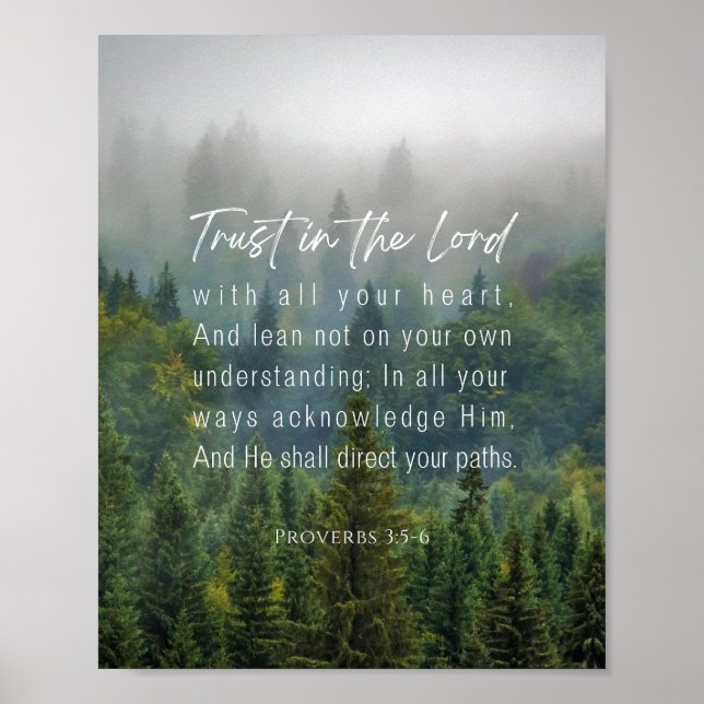 Poster Proverbes 3:5-6 Confiance dans le Seigneur (Devant)