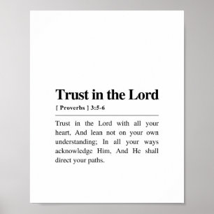 Poster Proverbes 3:5-6 Confiance dans le Seigneur