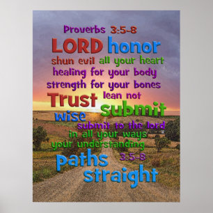 Poster Proverbes 3:5-8 Long Path